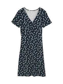 Tom Tailor Kleider*Kleid mit Raffungen navy green dots