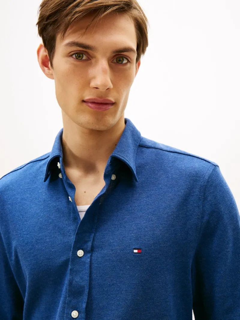 Tommy Hilfiger Pullover & Sweatshirts*KNIT PIQUE FEATHERWEIGHT SHIRT indigo heather