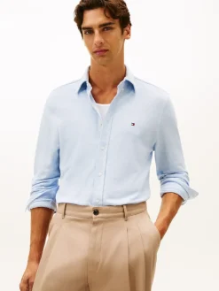 Tommy Hilfiger Pullover & Sweatshirts*KNIT PIQUE FEATHERWEIGHT SHIRT light blue heather