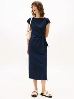 Tommy Hilfiger Kleider*KNOT BOAT-NK MIDI DRESS SS dark night navy