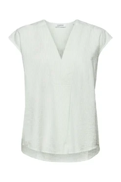 Esprit Blusen*Kurzarm-Bluse Crinkle-Effekt light green