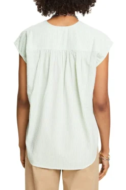 Esprit Blusen*Kurzarm-Bluse Crinkle-Effekt light green