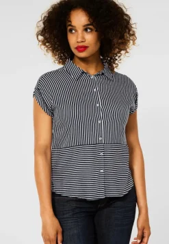 Street One Blusen*Kurzarmbluse im Streifenmix grand blue