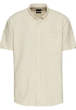 Camel Active Hemden|Big Boys*Kurzarmhemd aus einem Baumwoll-Leinenmix Beige