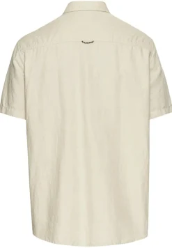 Camel Active Hemden|Big Boys*Kurzarmhemd aus einem Baumwoll-Leinenmix Beige