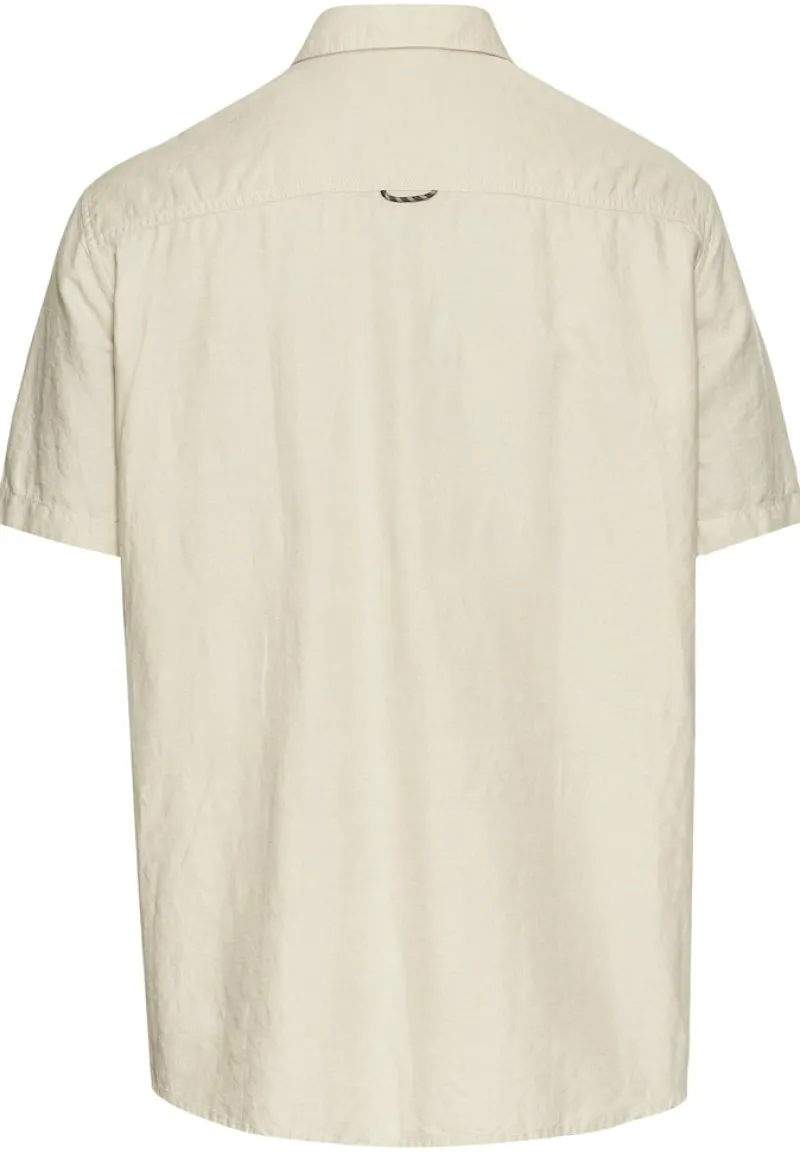 Camel Active Hemden|Big Boys*Kurzarmhemd aus einem Baumwoll-Leinenmix Beige