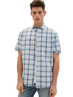 Tom Tailor Hemden|Big Boys*Kurzarmhemd mit Karomuster light blue multicolor check