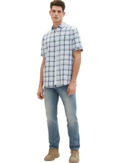 Tom Tailor Hemden|Big Boys*Kurzarmhemd mit Karomuster light blue multicolor check