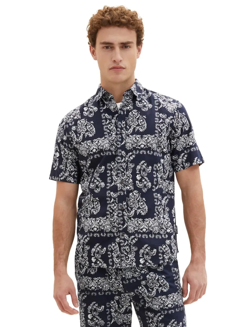 Tom Tailor Hemden|Big Boys*Kurzarmhemd mit Paisleyprint navy big paisley design
