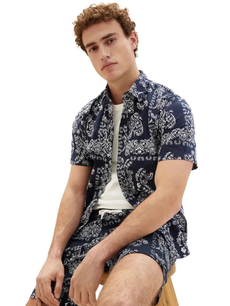 Tom Tailor Hemden|Big Boys*Kurzarmhemd mit Paisleyprint navy big paisley design