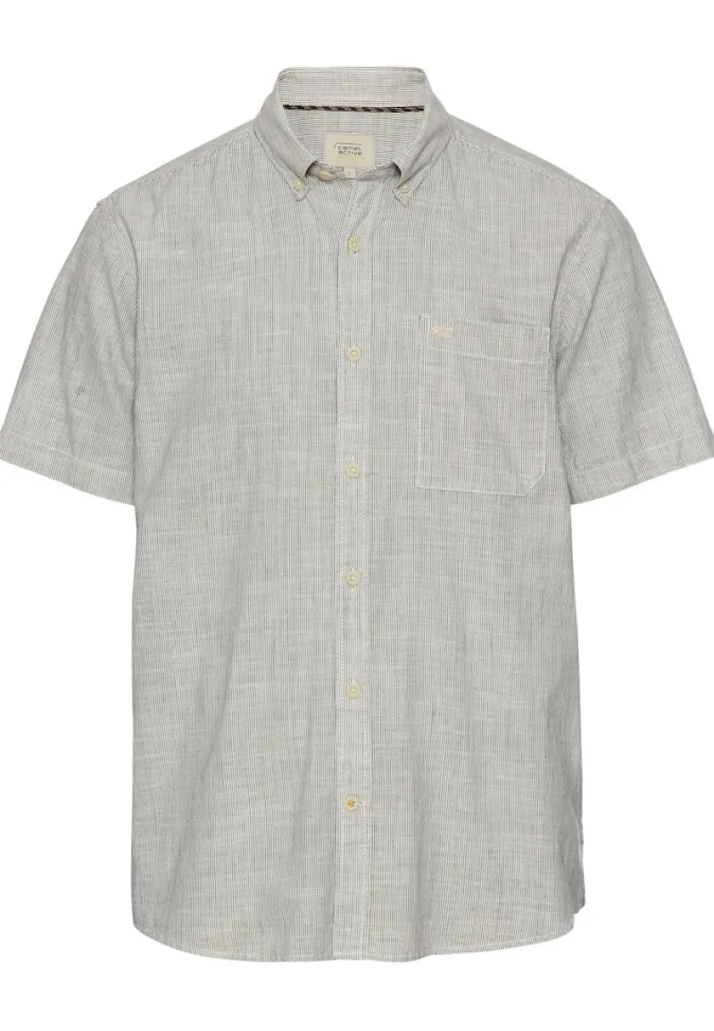 Camel Active Hemden|Big Boys*Kurzarmhemd mit Strukturmuster ecru