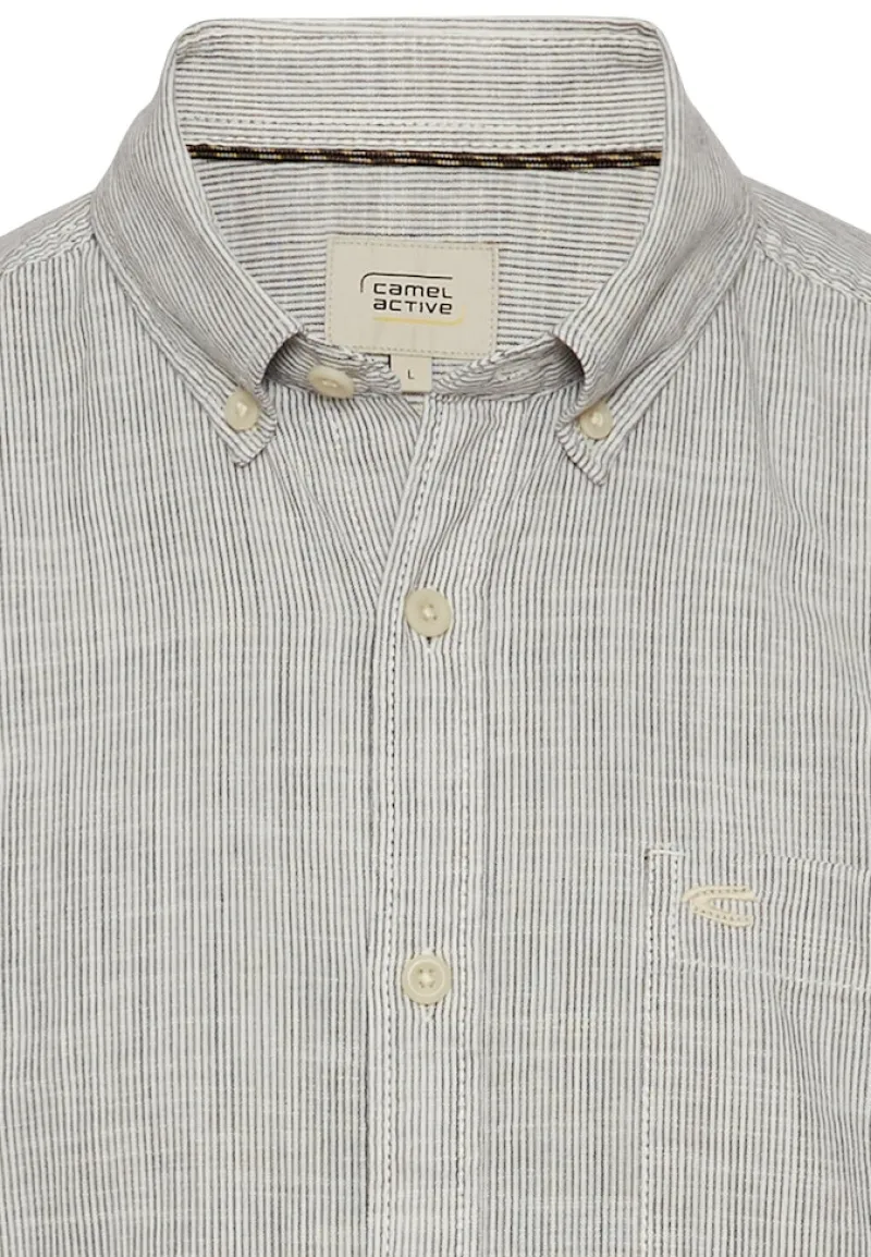 Camel Active Hemden|Big Boys*Kurzarmhemd mit Strukturmuster ecru