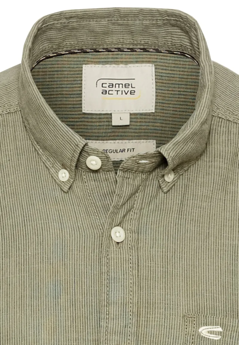 Camel Active Hemden|Big Boys*Kurzarmhemd mit Strukturmuster khaki