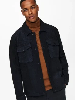 Only & Sons Jacken*Kurze Wolljacke Dex Dark Navy