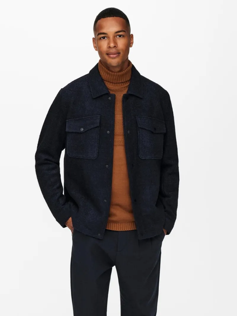 Only & Sons Jacken*Kurze Wolljacke Dex Dark Navy