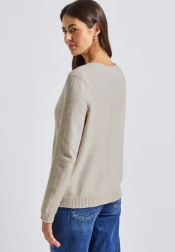 Street One Pullover & Sweatshirts*Kurzer Cardigan tusk cream mel.