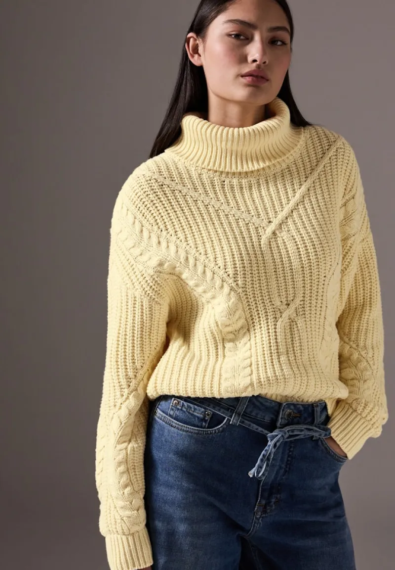 STREET ONE STUDIO Pullover & Sweatshirts*Kurzer Strukturpullover bond yellow