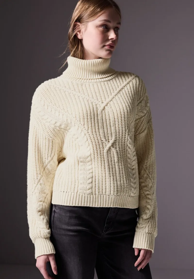 STREET ONE STUDIO Pullover & Sweatshirts*Kurzer Strukturpullover soft beige