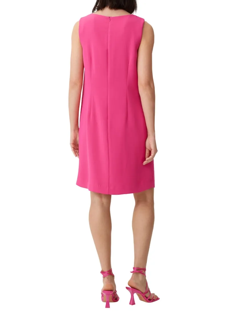 Comma Kleider*Kurzes Kleid aus Crêpe pink