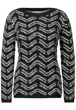 Cecil Pullover & Sweatshirts*Kuscheliger Jaquard Pullover Black