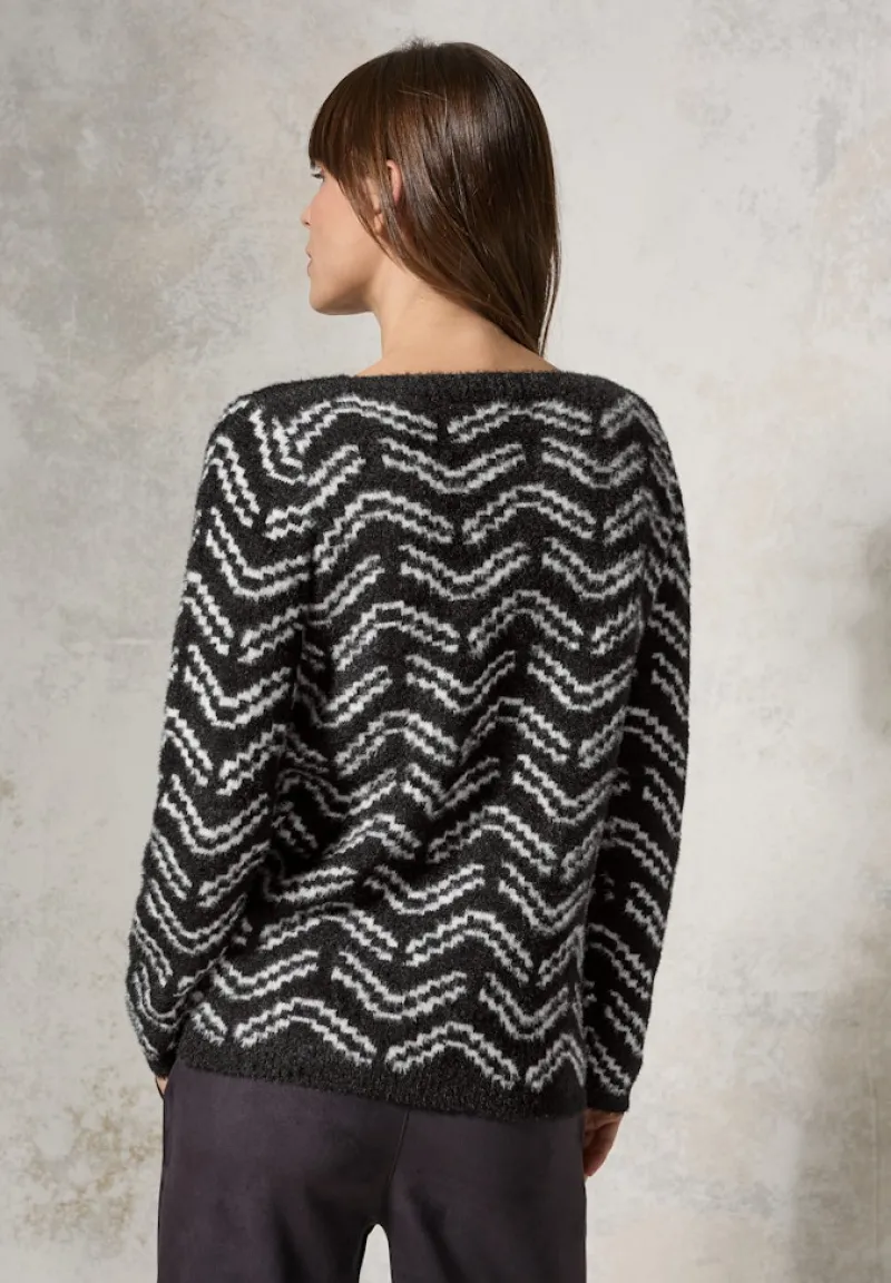 Cecil Pullover & Sweatshirts*Kuscheliger Jaquard Pullover Black