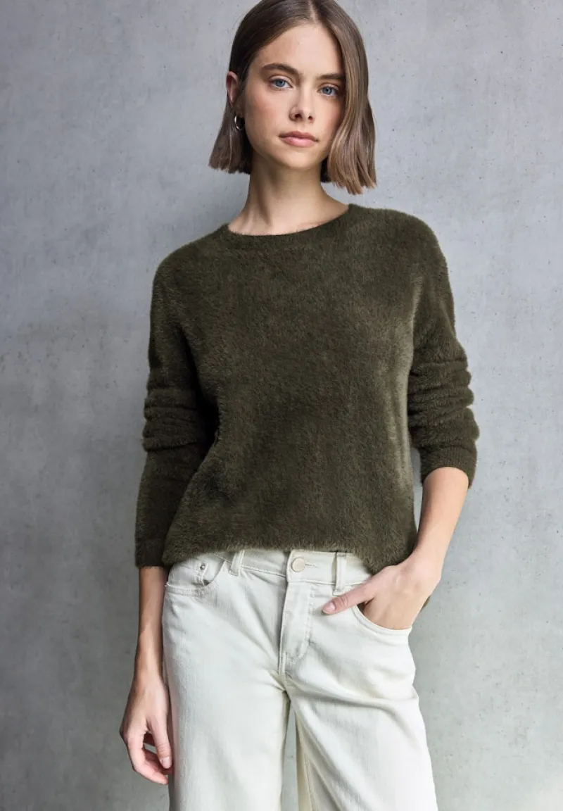 STREET ONE STUDIO Pullover & Sweatshirts*Kuscheliger Rundhalspullover hollow green