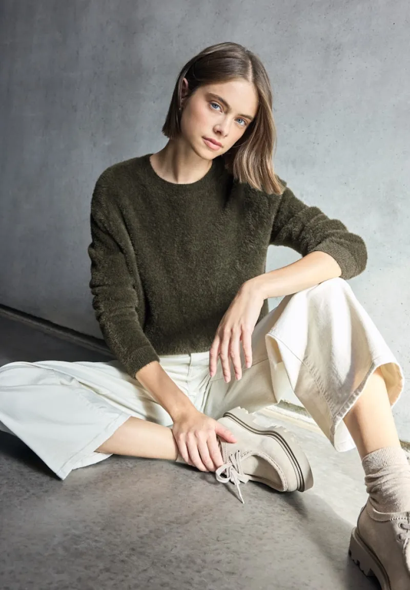 STREET ONE STUDIO Pullover & Sweatshirts*Kuscheliger Rundhalspullover hollow green