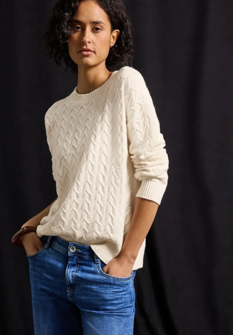 Street One Pullover & Sweatshirts*Kuscheliger Strukturpullover soft beige