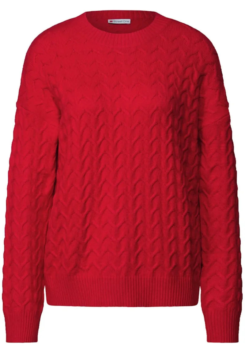 Street One Pullover & Sweatshirts*Kuscheliger Strukturpullover Racing Red