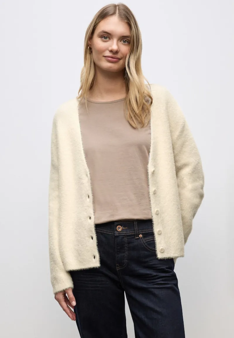 Street One Pullover & Sweatshirts*Kuscheliger V-Neck Cardigan soft beige