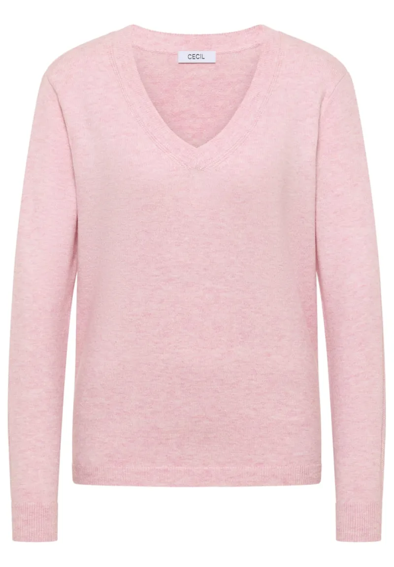 Cecil Pullover & Sweatshirts*Kuscheliger V-Neck Pullover blossom glow melange