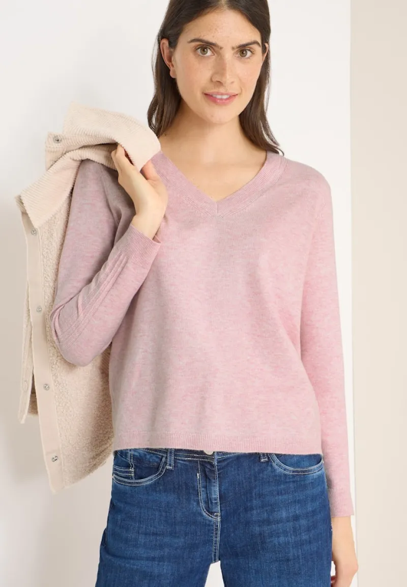 Cecil Pullover & Sweatshirts*Kuscheliger V-Neck Pullover blossom glow melange