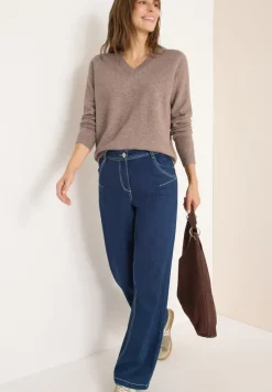 Cecil Pullover & Sweatshirts*Kuscheliger V-Neck Pullover chocolate mousse melange