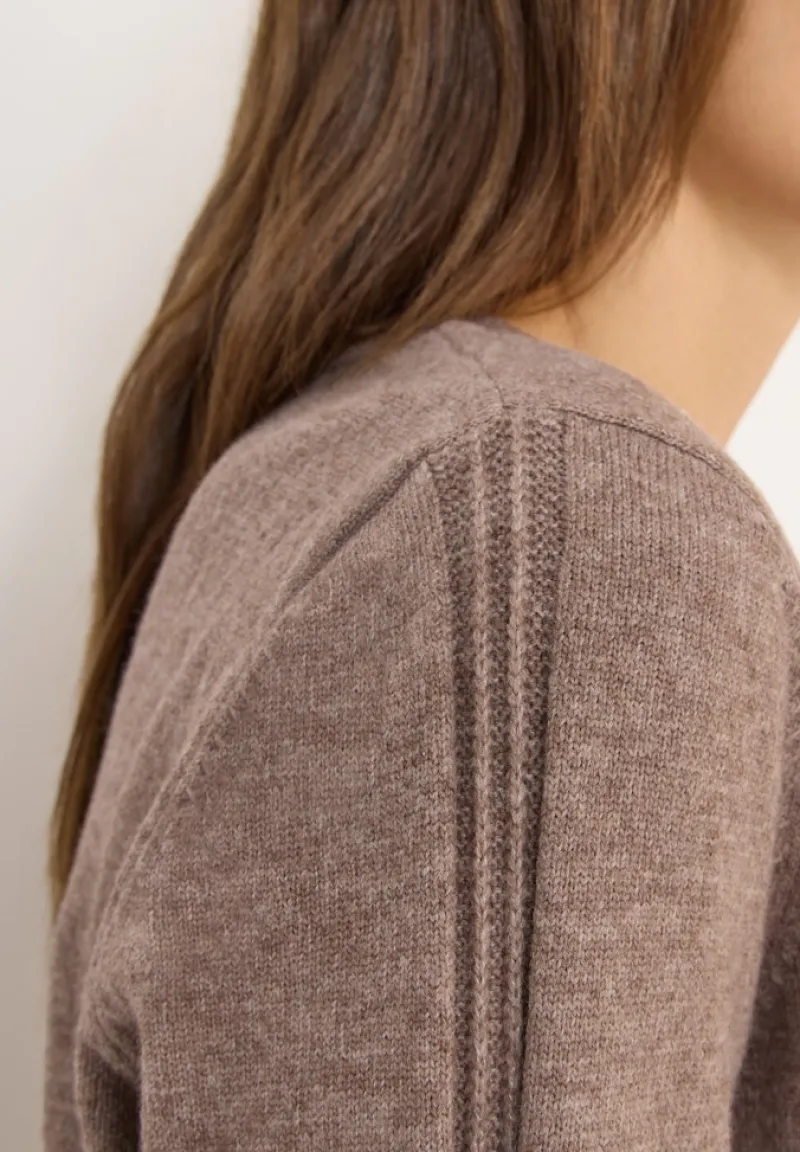 Cecil Pullover & Sweatshirts*Kuscheliger V-Neck Pullover chocolate mousse melange