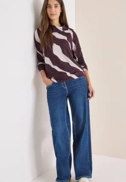 Cecil Shirts*Kuscheliges Shirt mit Muster eggplant red melange