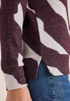 Cecil Shirts*Kuscheliges Shirt mit Muster eggplant red melange