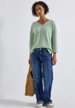 Street One Shirts*Kuscheliges V-Neck Shirt serene green