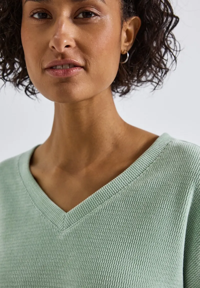 Street One Shirts*Kuscheliges V-Neck Shirt serene green