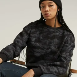 G-star Raw Pullover & Sweatshirts*Lace aop loose r sw wmn dk black lace wave