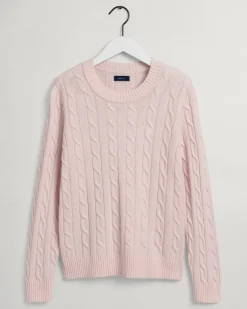 Gant Pullover & Sweatshirts*Lambswool Rundhalspullover mit Zopfmuster light pink