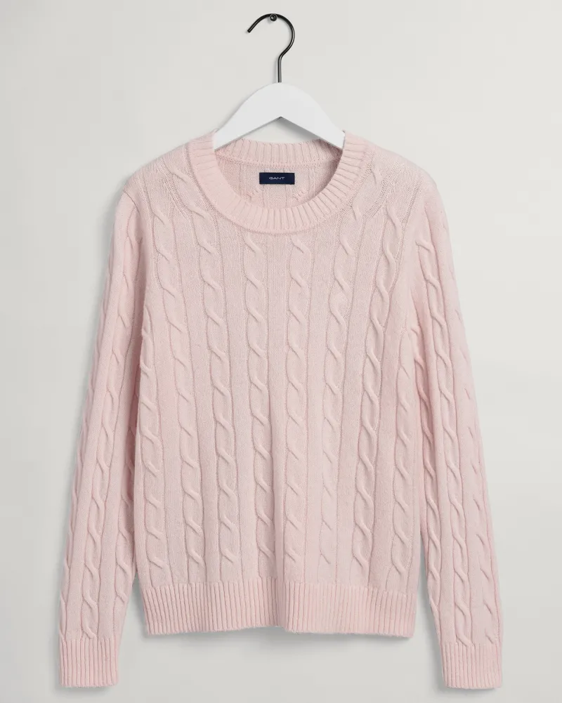Gant Pullover & Sweatshirts*Lambswool Rundhalspullover mit Zopfmuster light pink