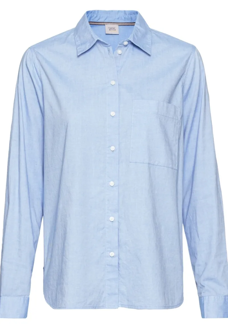 Camel Active Blusen*Langarm Bluse aus reiner Baumwolle Light Blue