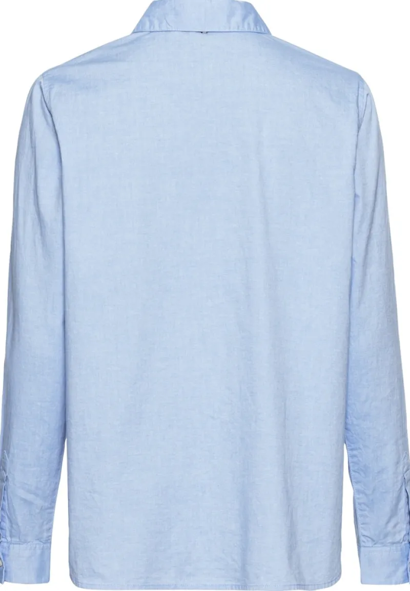 Camel Active Blusen*Langarm Bluse aus reiner Baumwolle Light Blue