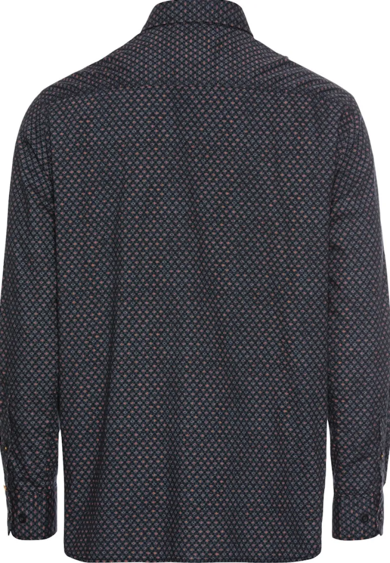 Camel Active Hemden|Big Boys*Langarmhemd mit Minimal-Print night blue