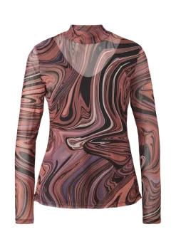 Comma Shirts*Langarmshirt aus Mesh olive