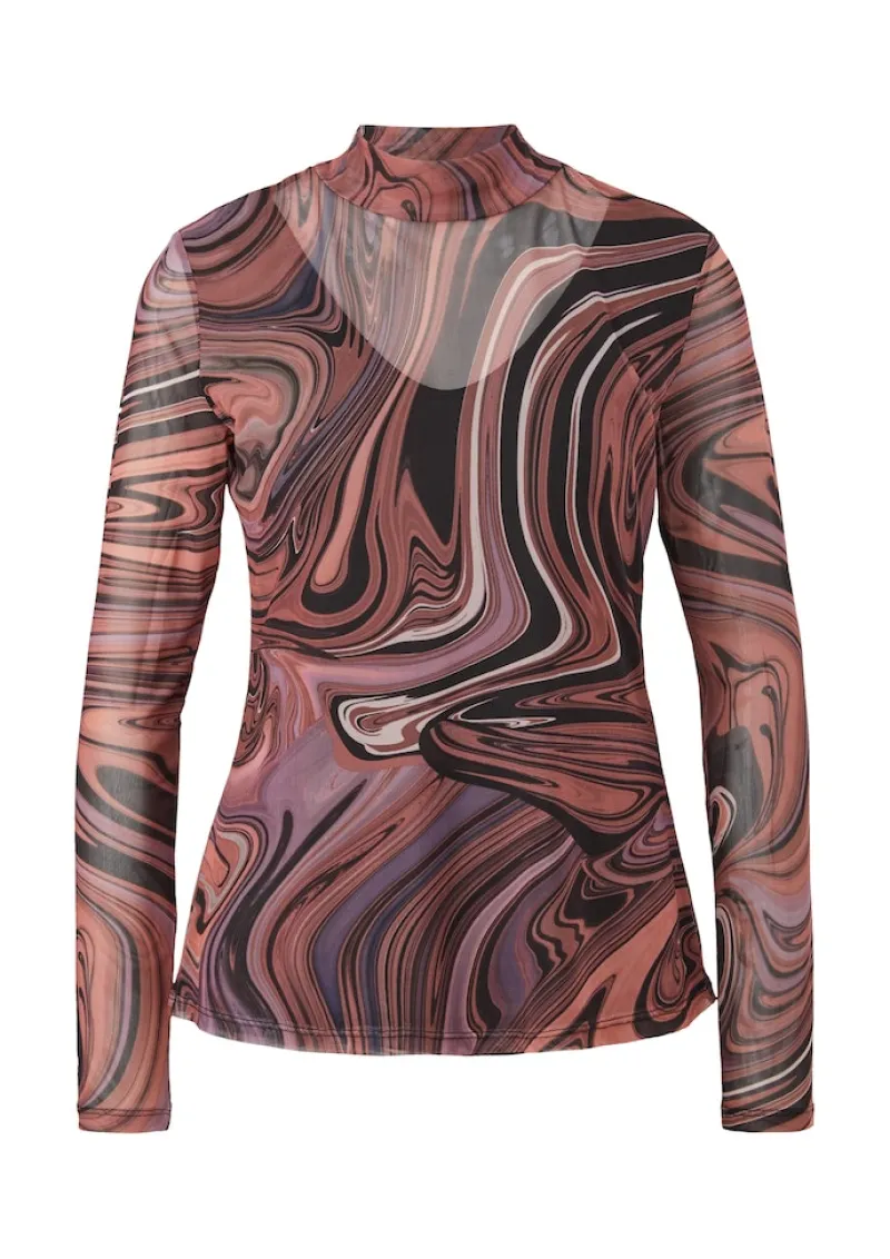 Comma Shirts*Langarmshirt aus Mesh olive