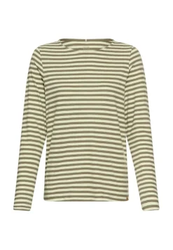 Camel Active Shirts*Langarmshirt aus reiner Baumwolle shadow khaki stripes