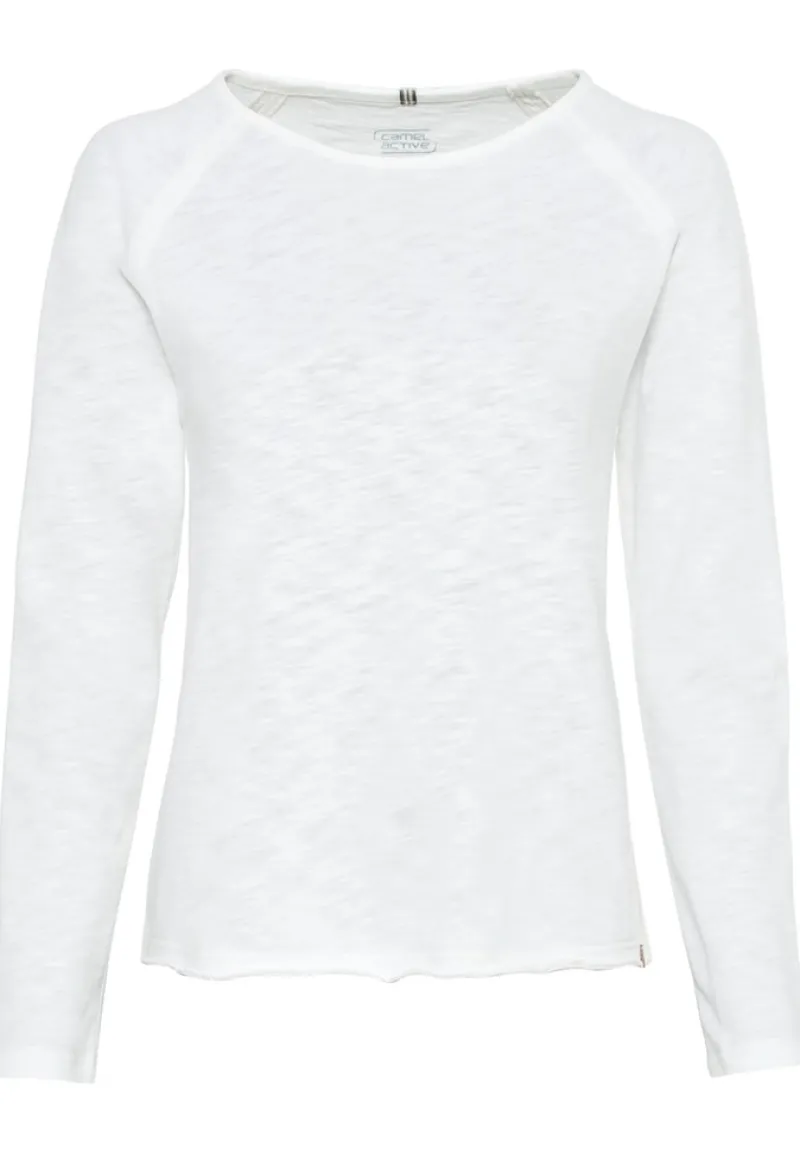 Camel Active Shirts*Langarmshirt aus reiner Baumwolle offwhite