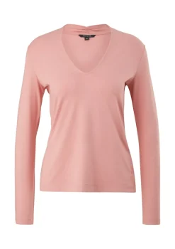 Comma Shirts*Langarmshirt aus Viskosestretch pink