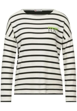 Street One Shirts*Langarmshirt im Streifenmix off white